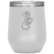 Load image into Gallery viewer, Chinese Art Dragon 12oz Insulated Wine Tumbler, Laser Etched, Multi Colors, Shipping Included
