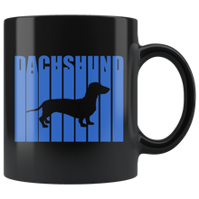 Load image into Gallery viewer, Retro Cool Dachshund Black Mug, 11 oz, Multiple Colors - Shipping Included
