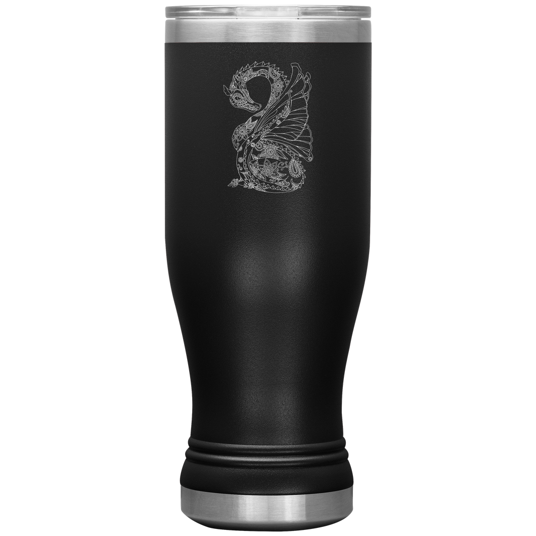 Dragon - Tattoo Inspired, 20 oz Boho Insulated Tumbler, Multi Colors, Shipping Included